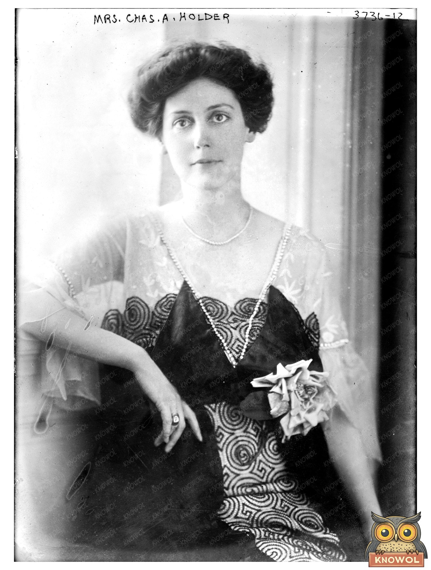 Historic Mrs. Chas. A. Holder Print, Vintage Art