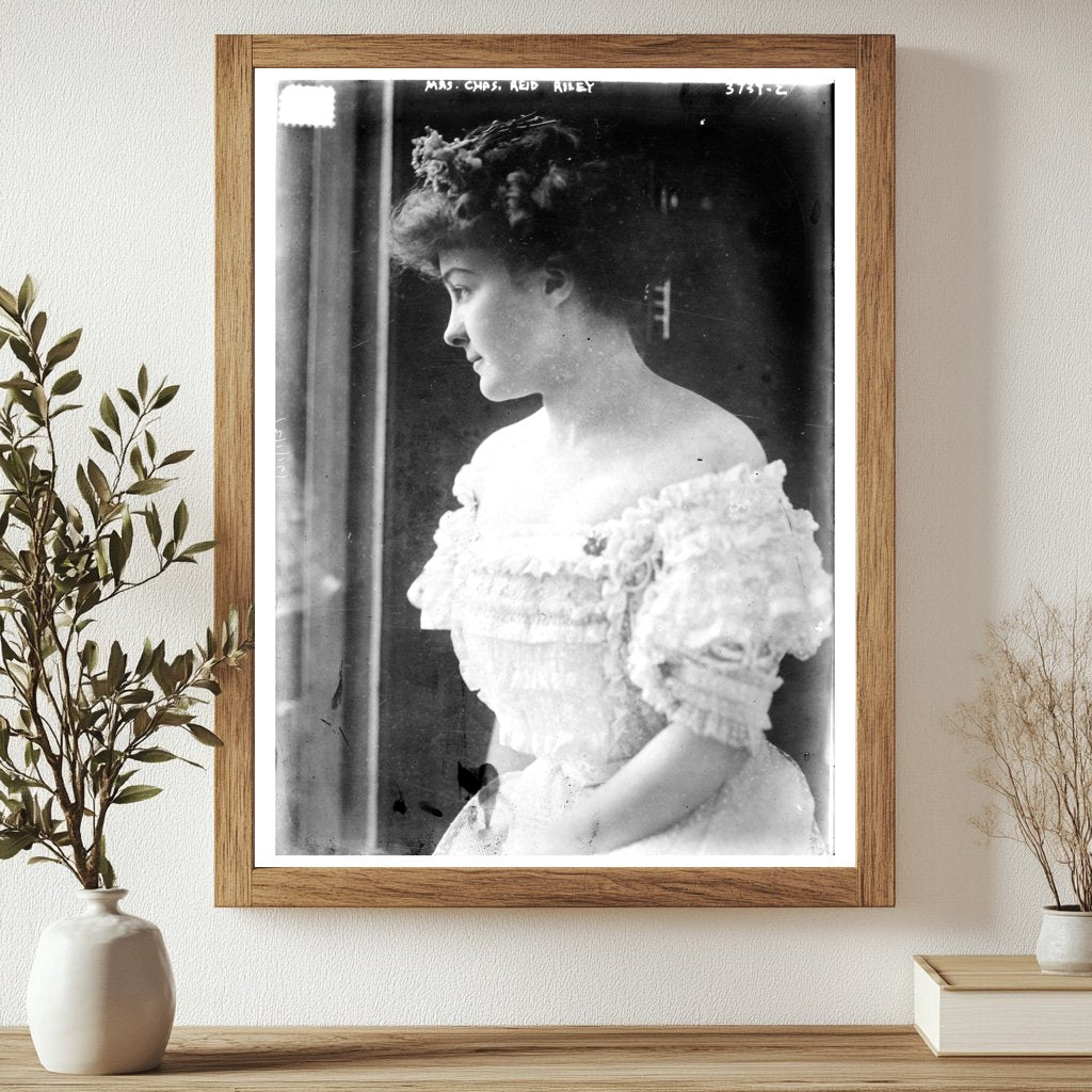 Historic Mrs. Chas. Reid Riley Print, Vintage Art