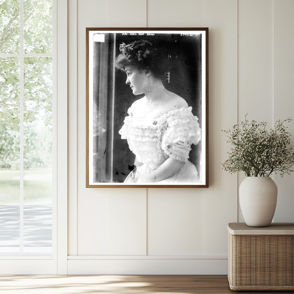 Historic Mrs. Chas. Reid Riley Print, Vintage Art