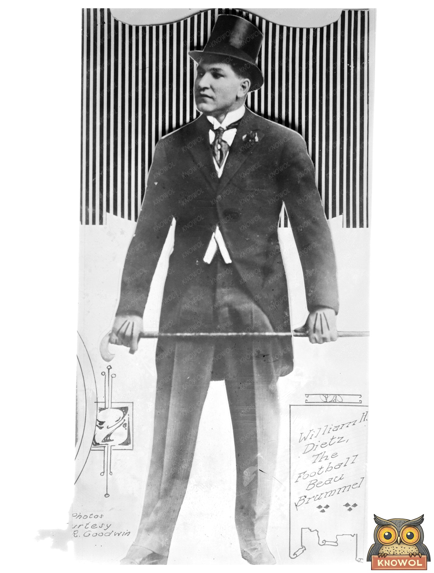 Historic William H. Dietz -- the football Beau Brummel Print, Vintage Art