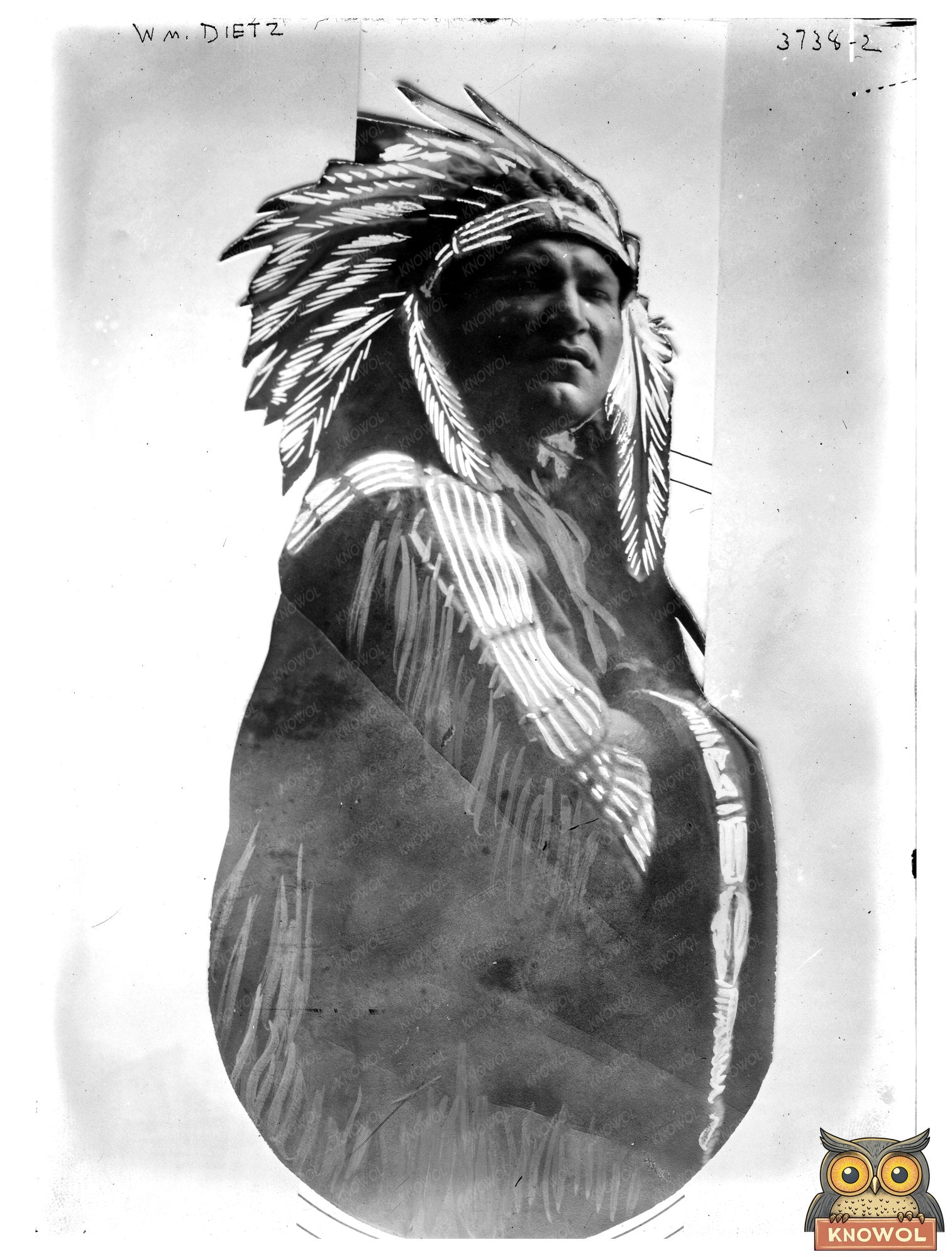 Historic Wm. Dietz [American Indian Dress] Print, Vintage Art