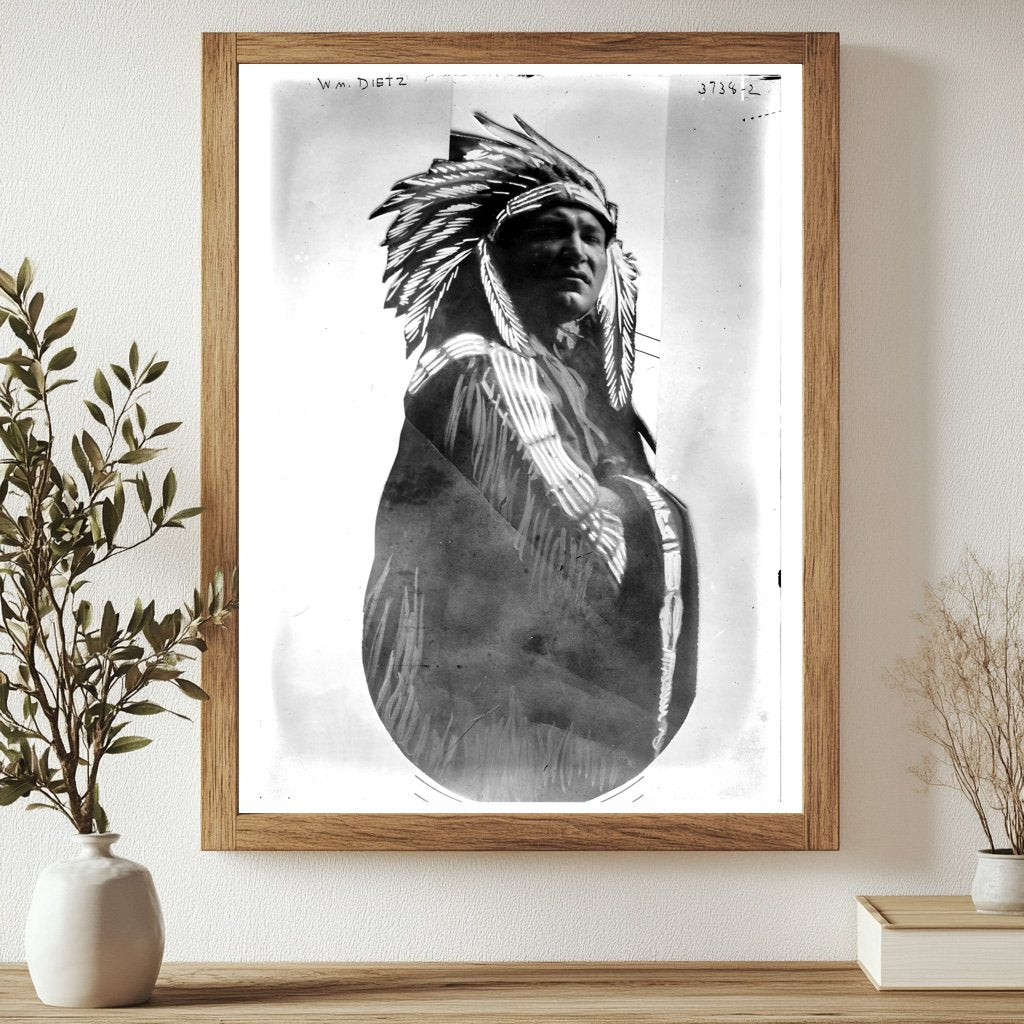 Historic Wm. Dietz [American Indian Dress] Print, Vintage Art