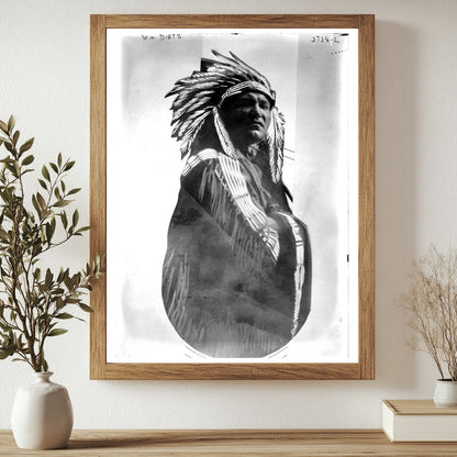 Historic Wm. Dietz [American Indian Dress] Print, Vintage Art