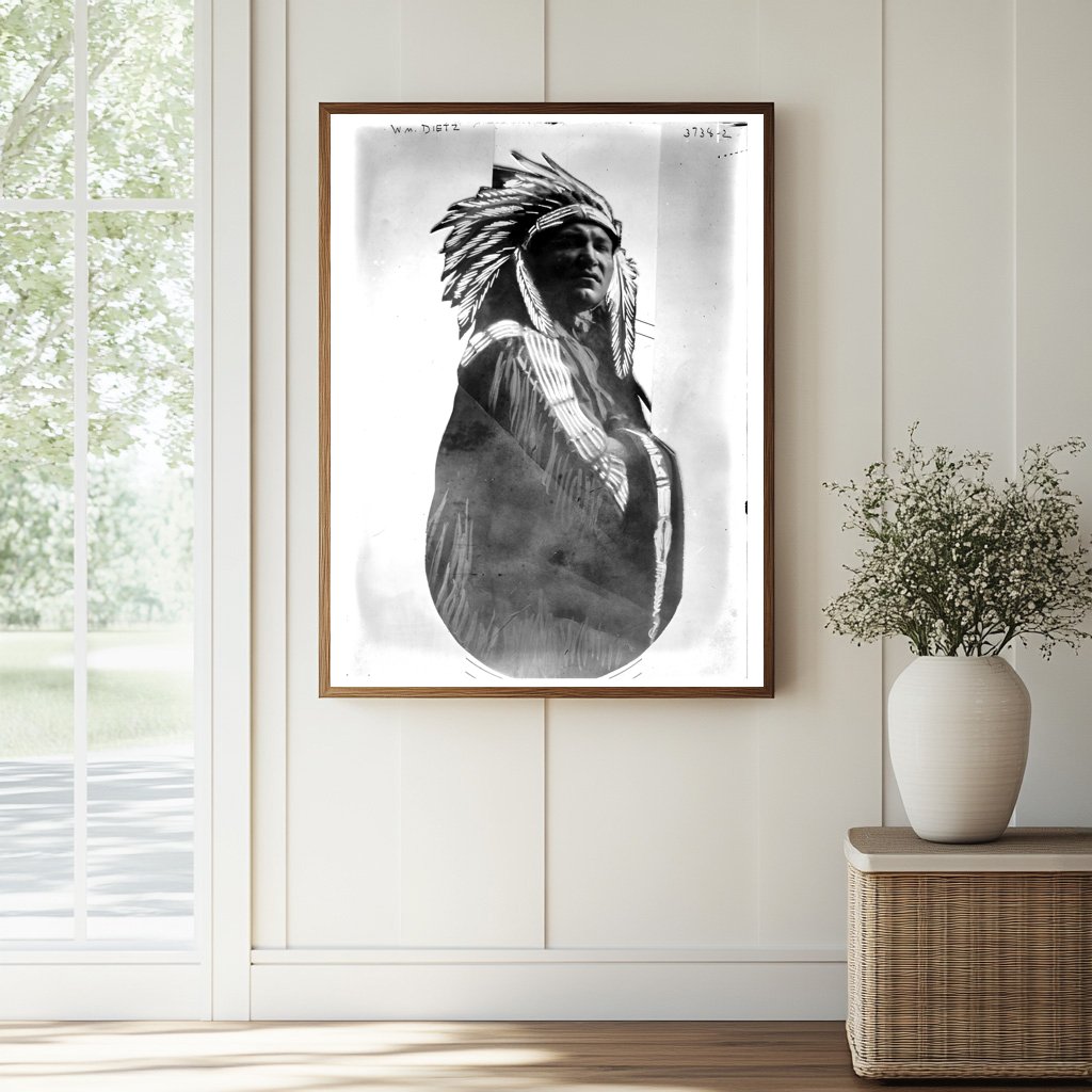 Historic Wm. Dietz [American Indian Dress] Print, Vintage Art