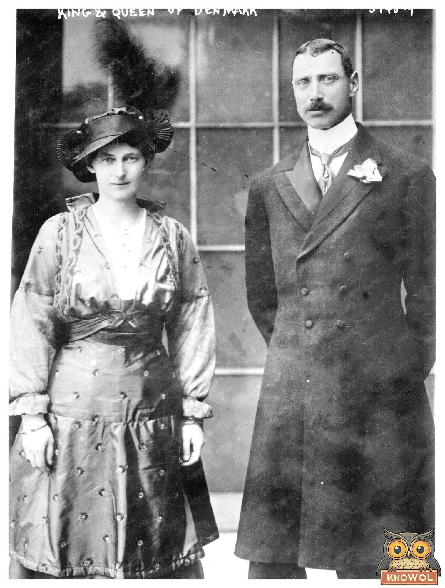 Historic King and Queen of Denmark Print, Vintage Art