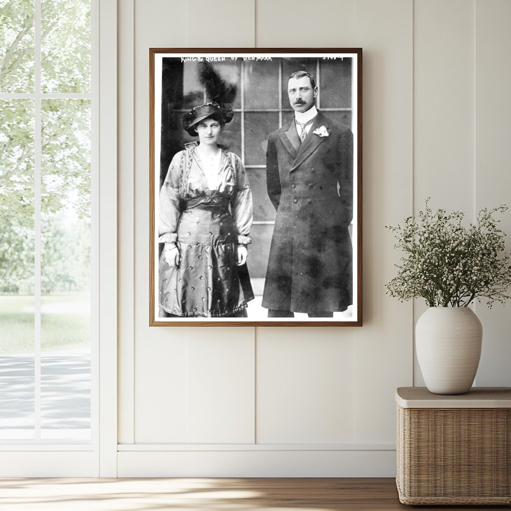 Historic King and Queen of Denmark Print, Vintage Art