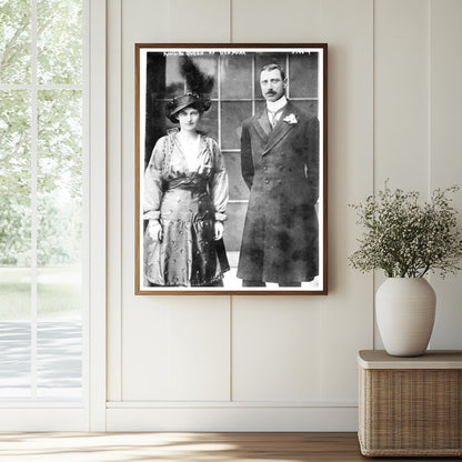 Historic King and Queen of Denmark Print, Vintage Art
