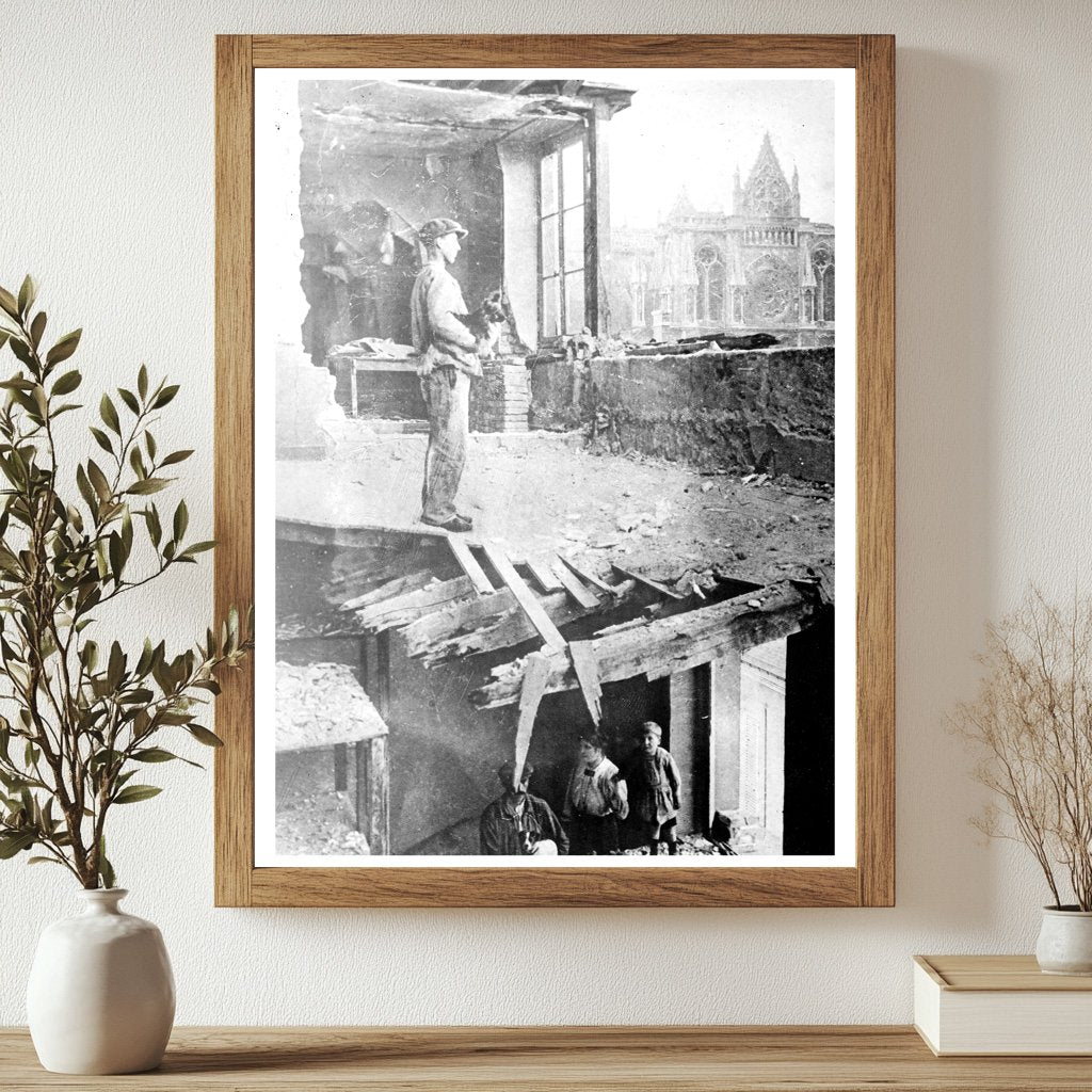 Historic House at Rheims Print, Vintage Art