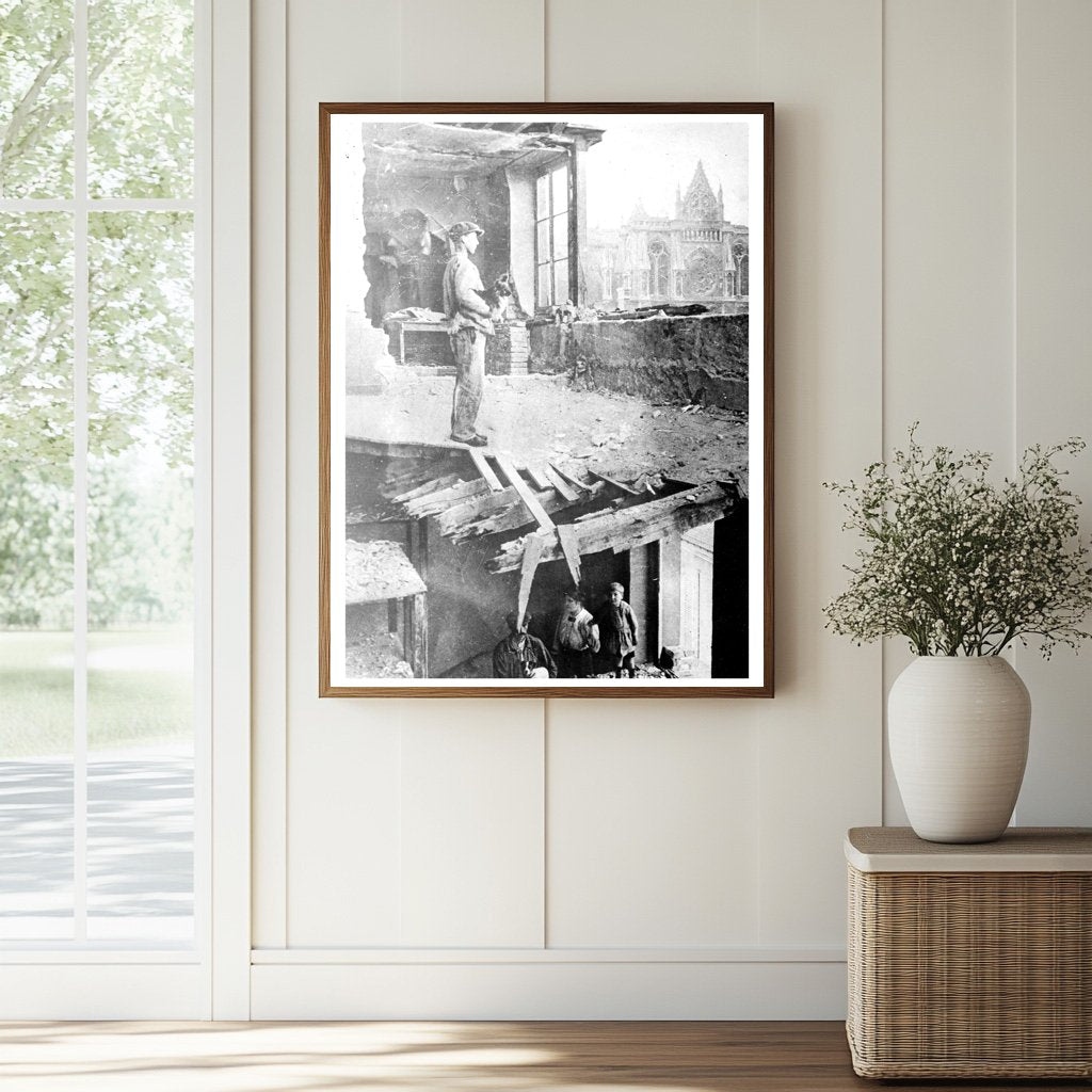 Historic House at Rheims Print, Vintage Art