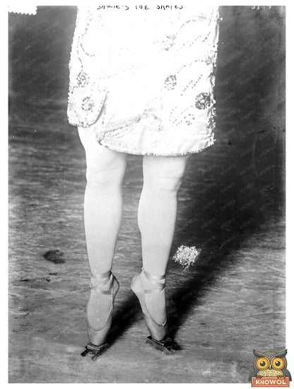 Historic Dazie's Toe Skates Print, Vintage Art