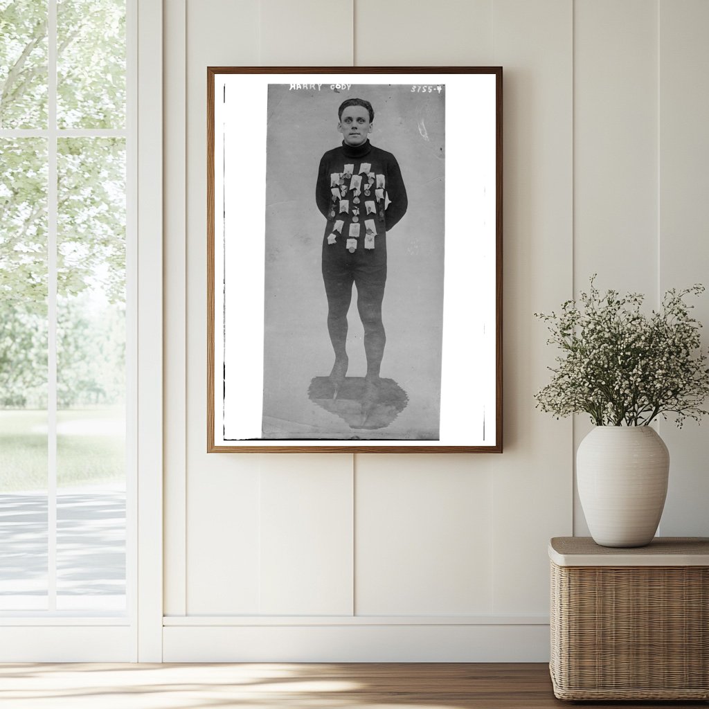 Historic Harry Cody [with sports medals] Print, Vintage Art