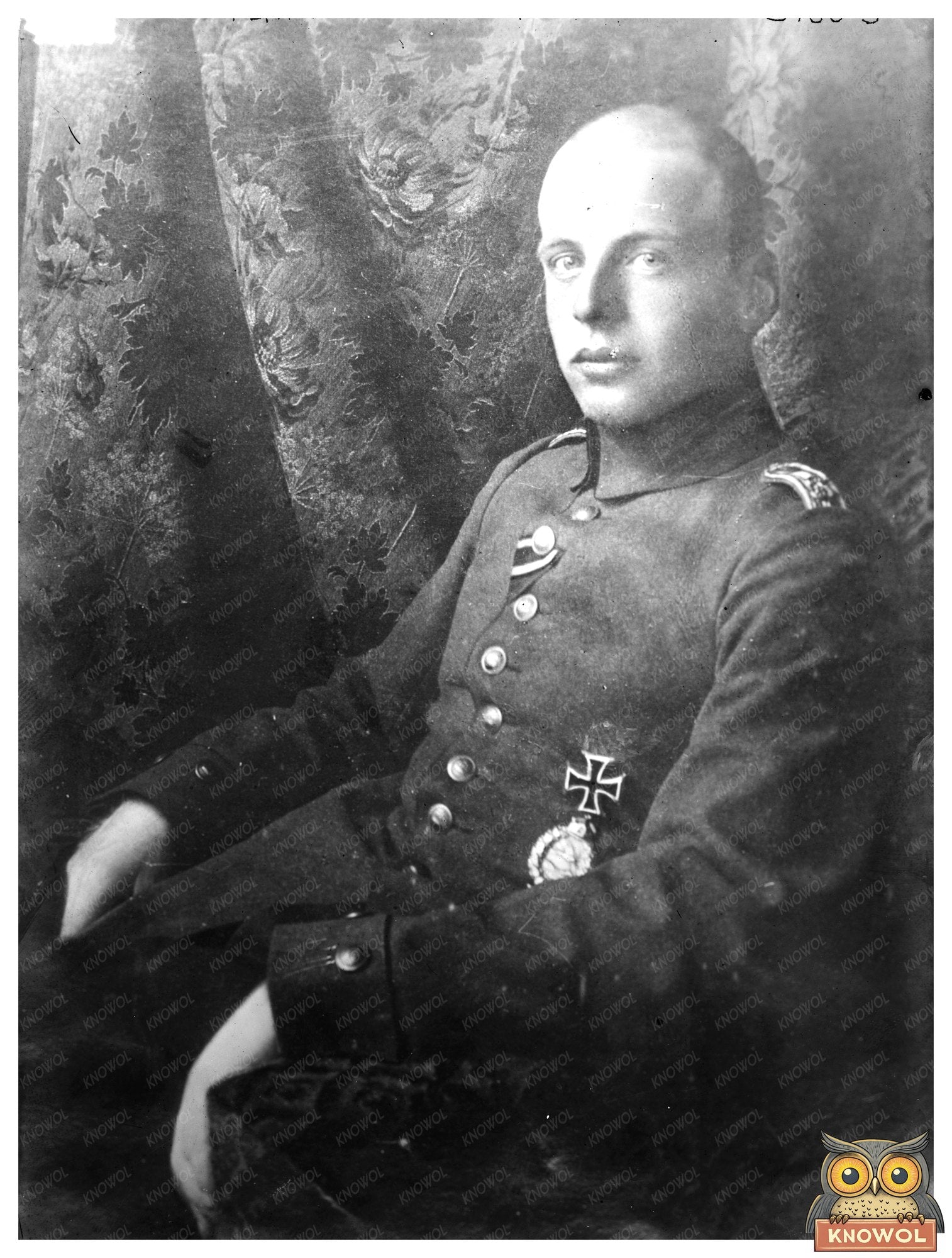 Historic Flying Lieut. Bolke [i.e., Boelcke] Print, Vintage Art