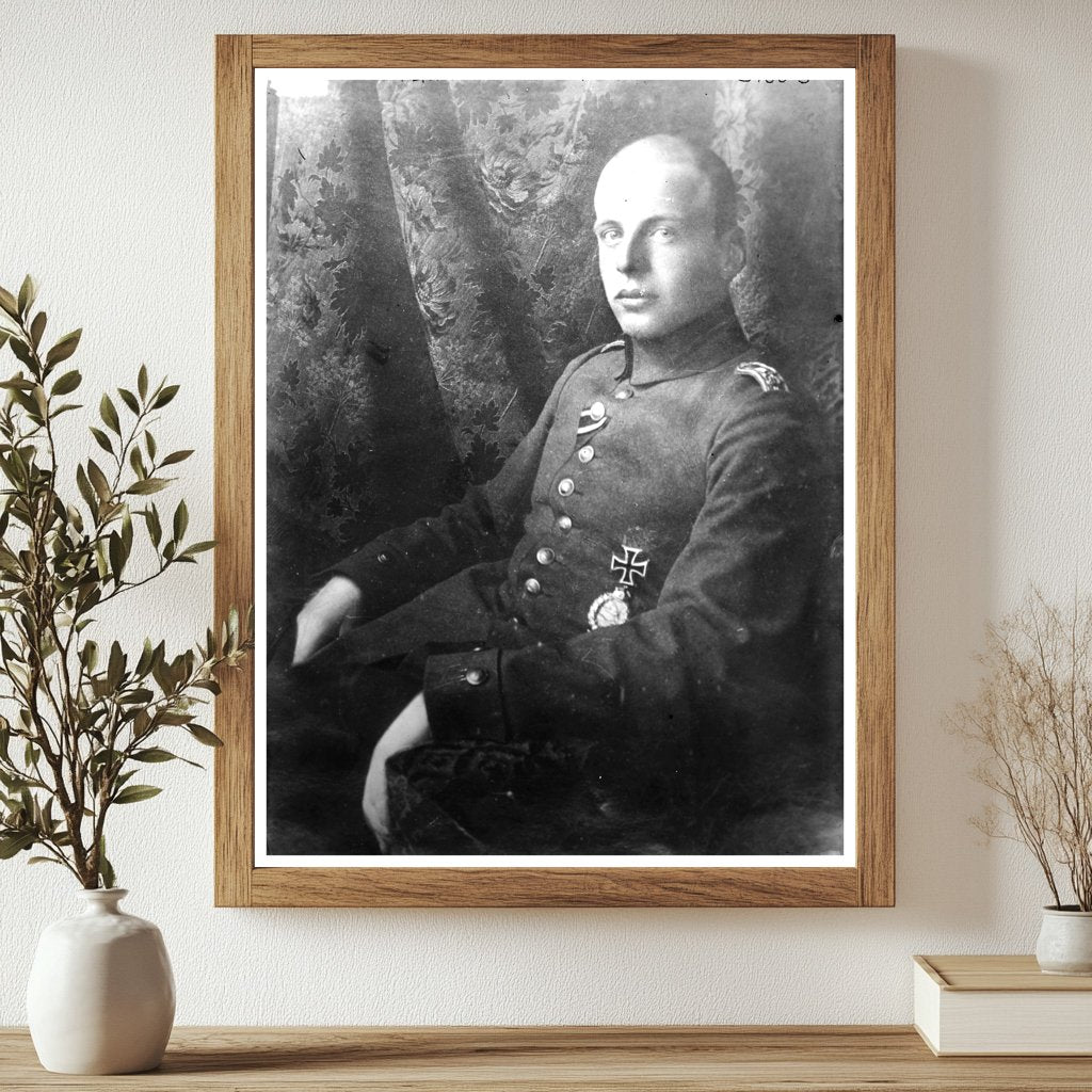 Historic Flying Lieut. Bolke [i.e., Boelcke] Print, Vintage Art