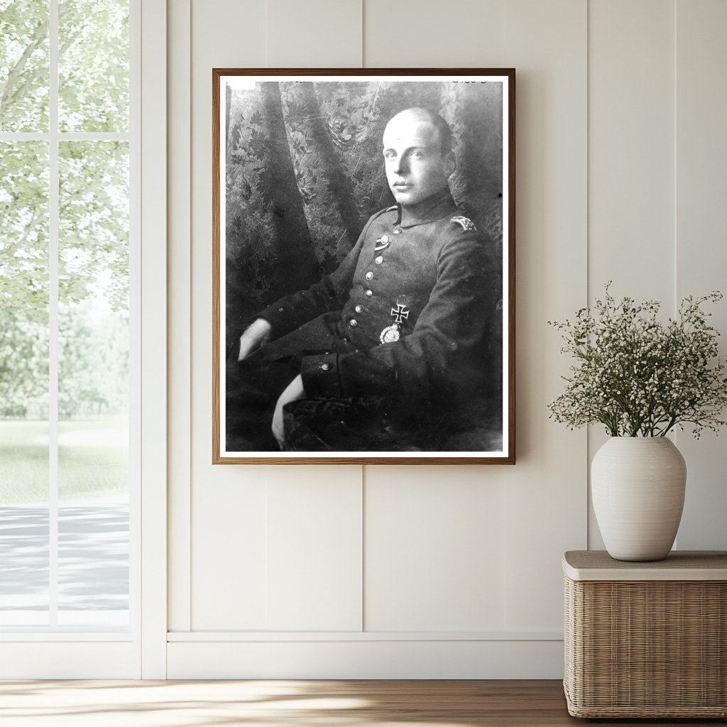Historic Flying Lieut. Bolke [i.e., Boelcke] Print, Vintage Art