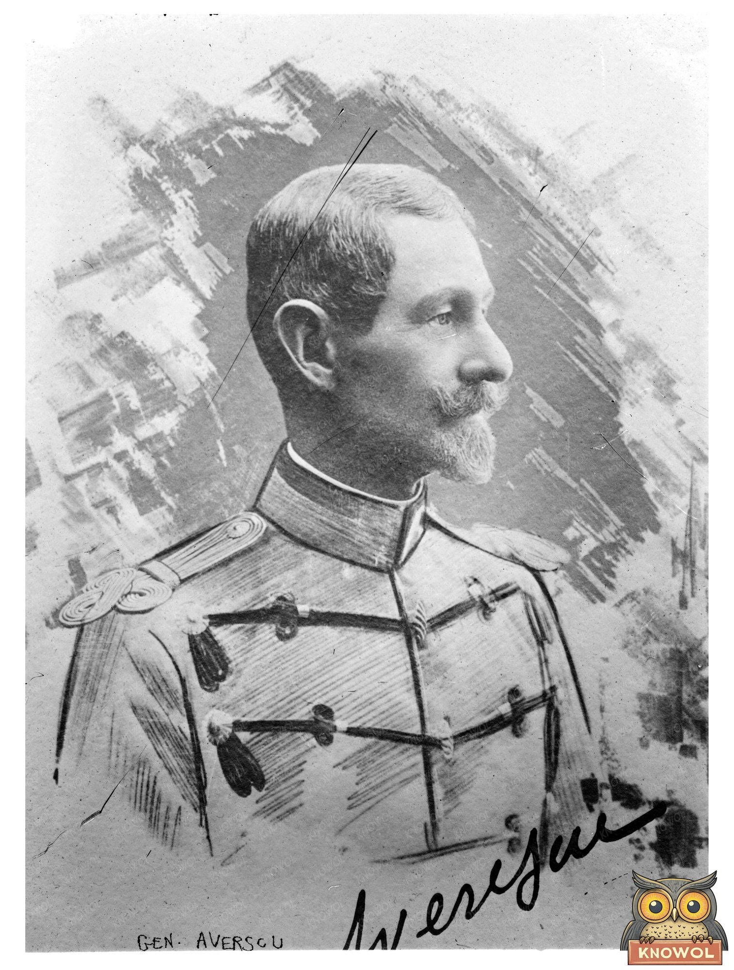 Historic Gen. Averscu Print, Vintage Art