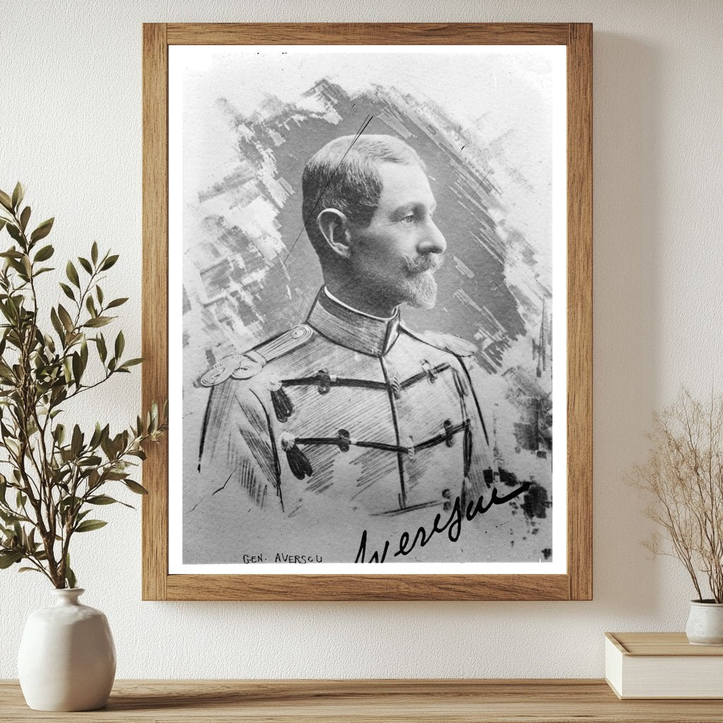 Historic Gen. Averscu Print, Vintage Art