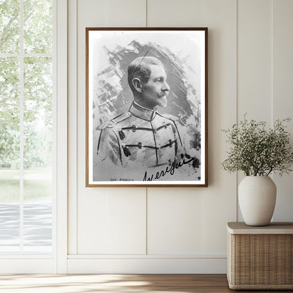 Historic Gen. Averscu Print, Vintage Art