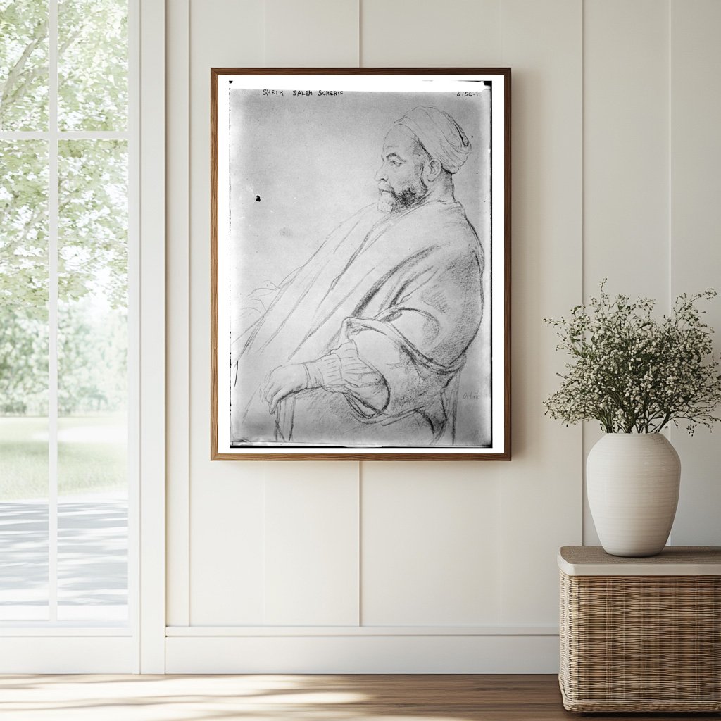Historic Sheik Saleh Scherif Print, Vintage Art