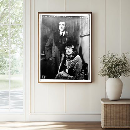 Historic Lou Tellegen & Farrar Print, Vintage Art