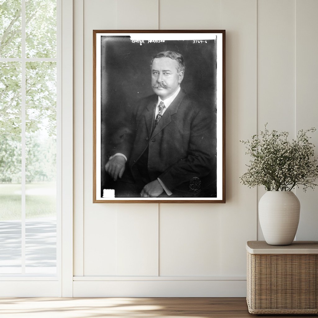 Historic Carter Harrison Print, Vintage Art