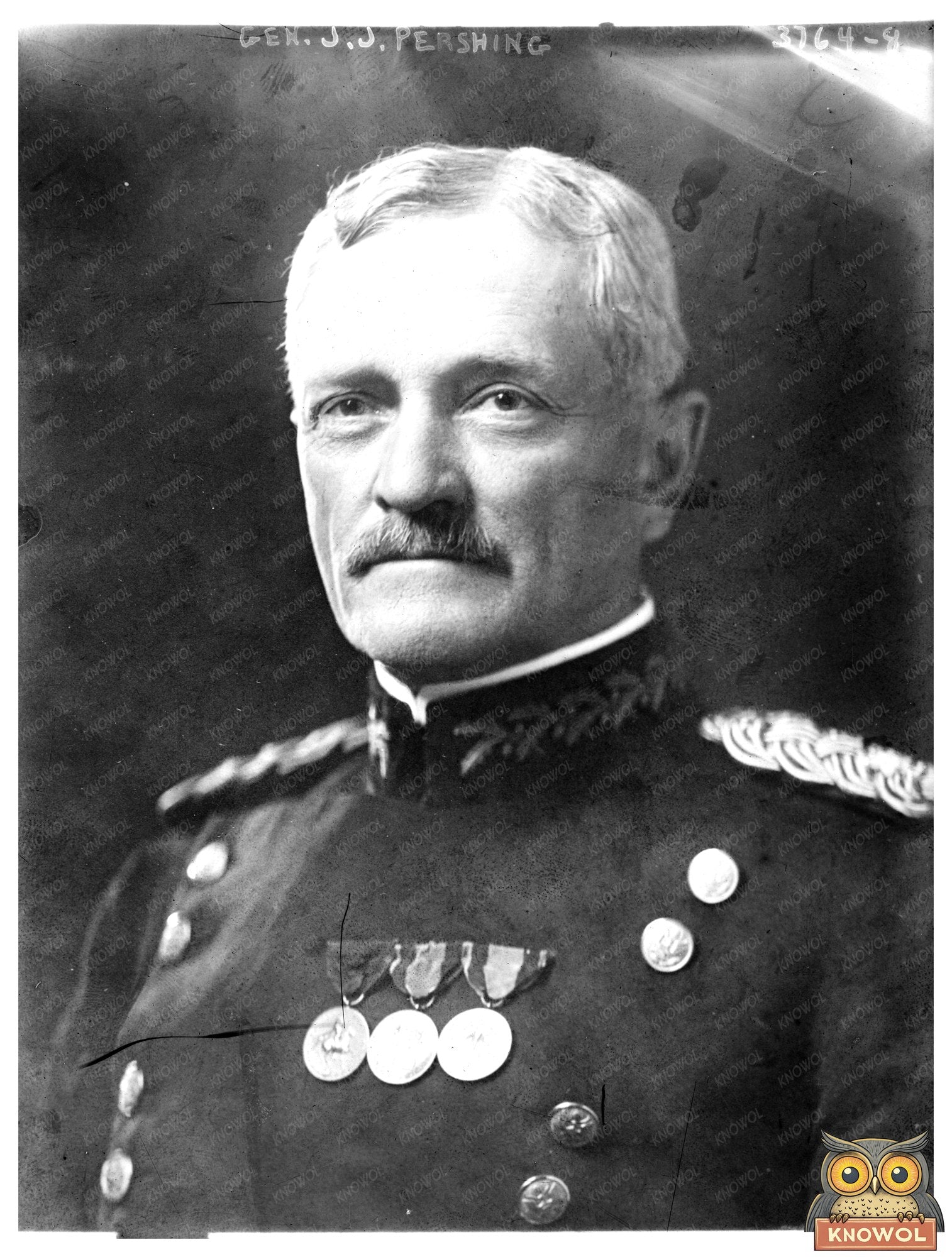 Historic Gen. J.J. Pershing Print, Vintage Art