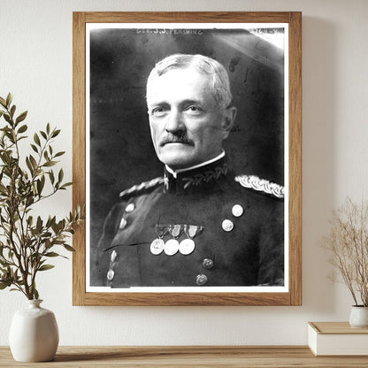 Historic Gen. J.J. Pershing Print, Vintage Art