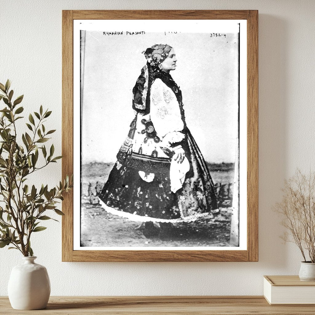Historic Rumanian Peasants Print, Vintage Art