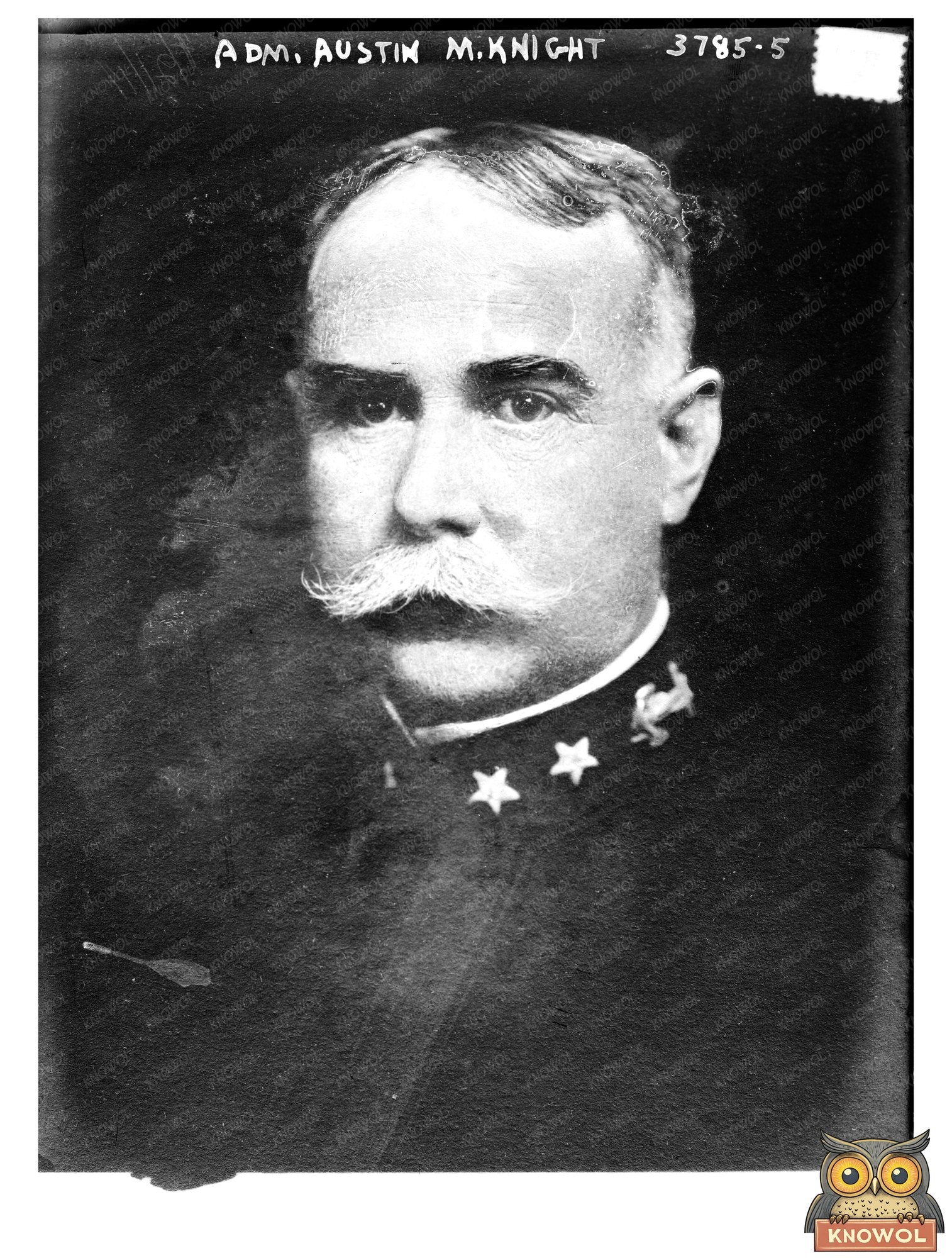 Historic Adm. Austin M. Knight Print, Vintage Art