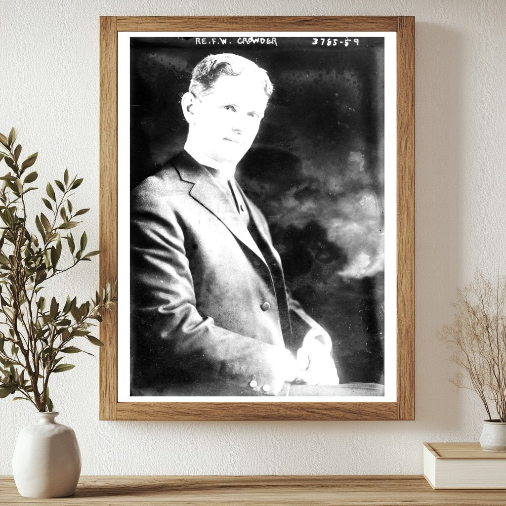 Historic Re. F.W. Crowder Print, Vintage Art