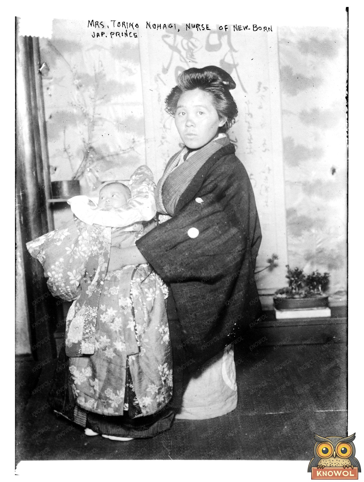 Historic Mrs. Toriko Nohagi, nurse of newborn Jap[anese] Prince Print, Vintage Art