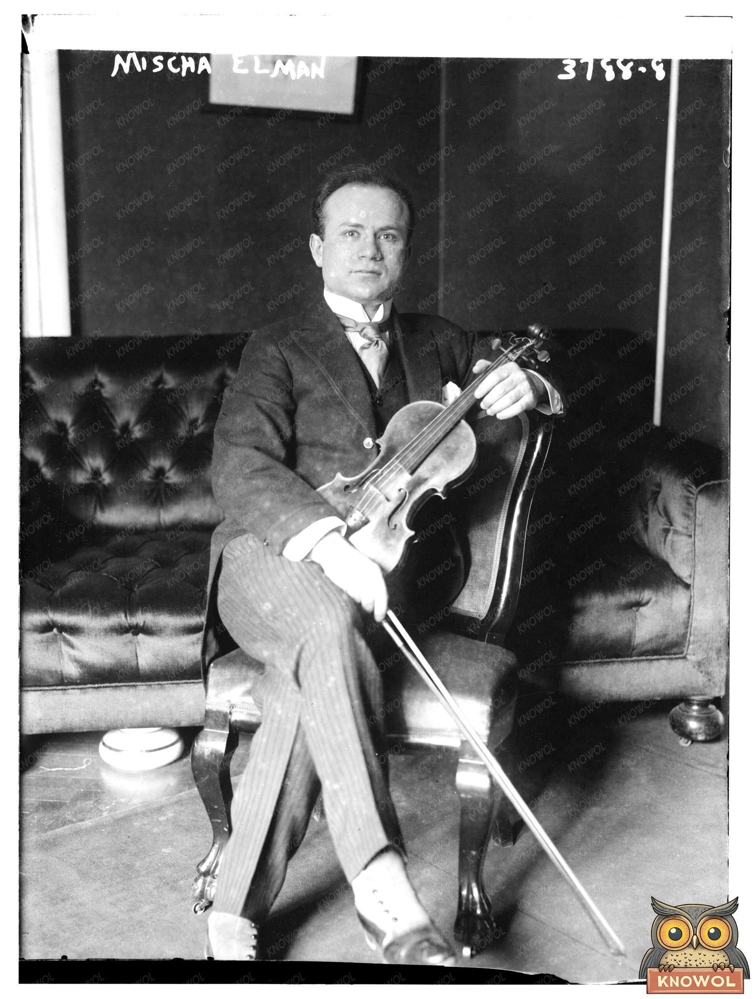 Historic Mischa Elman [with violin] Print, Vintage Art