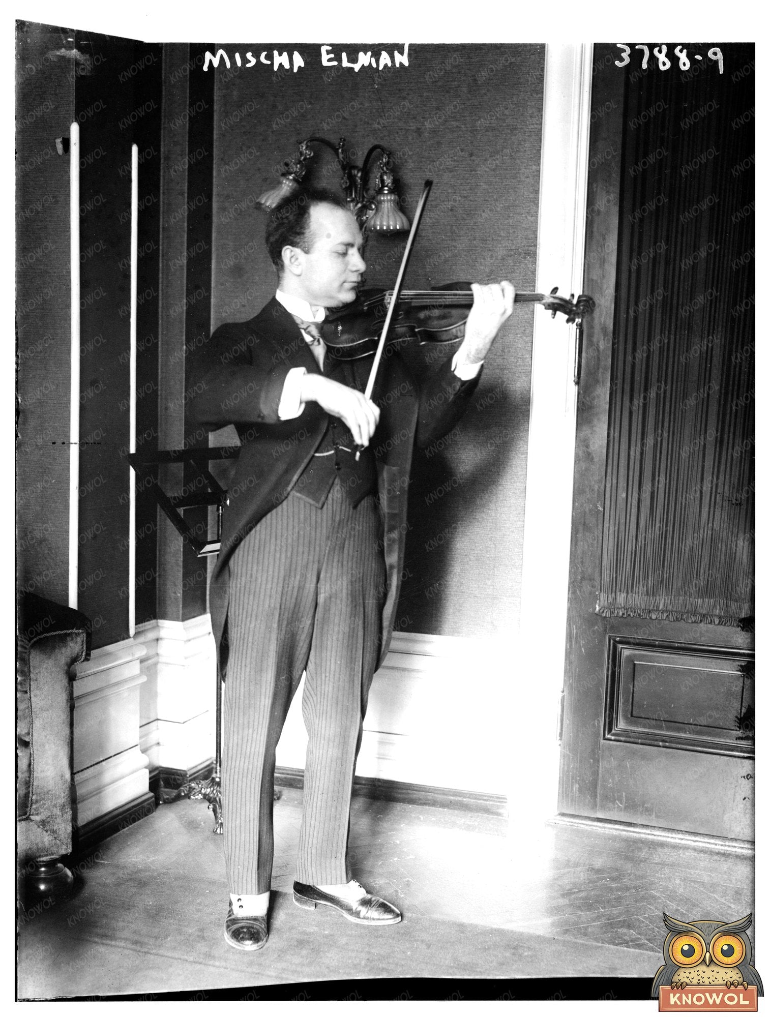 Historic Mischa Elman [playing] Print, Vintage Art