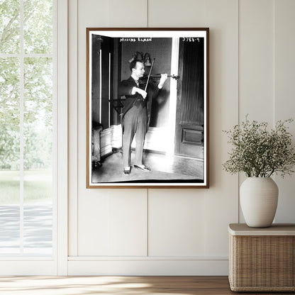 Historic Mischa Elman [playing] Print, Vintage Art