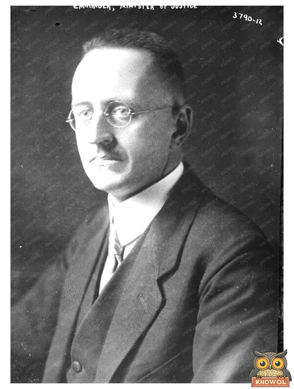 Historic Emminger, Minister of Justice, 1/24/24 Print, Vintage Art