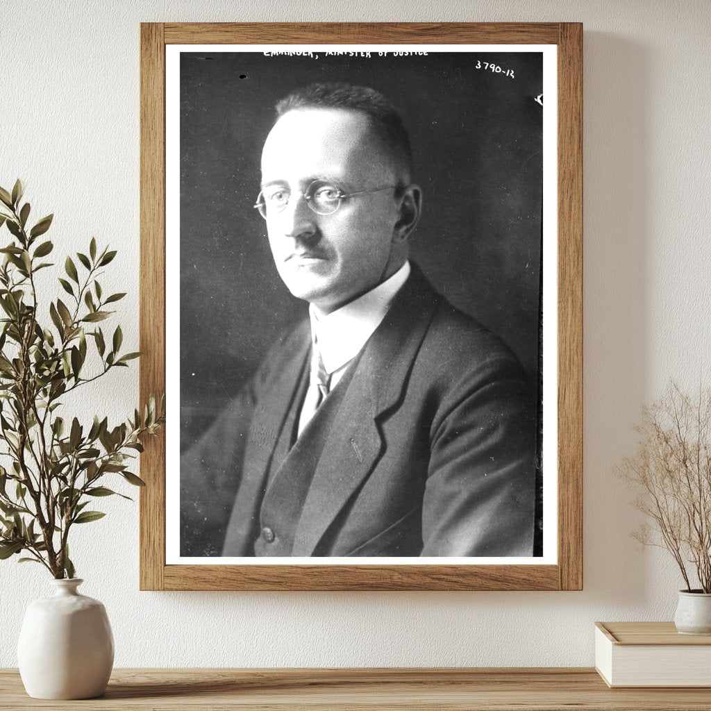 Historic Emminger, Minister of Justice, 1/24/24 Print, Vintage Art