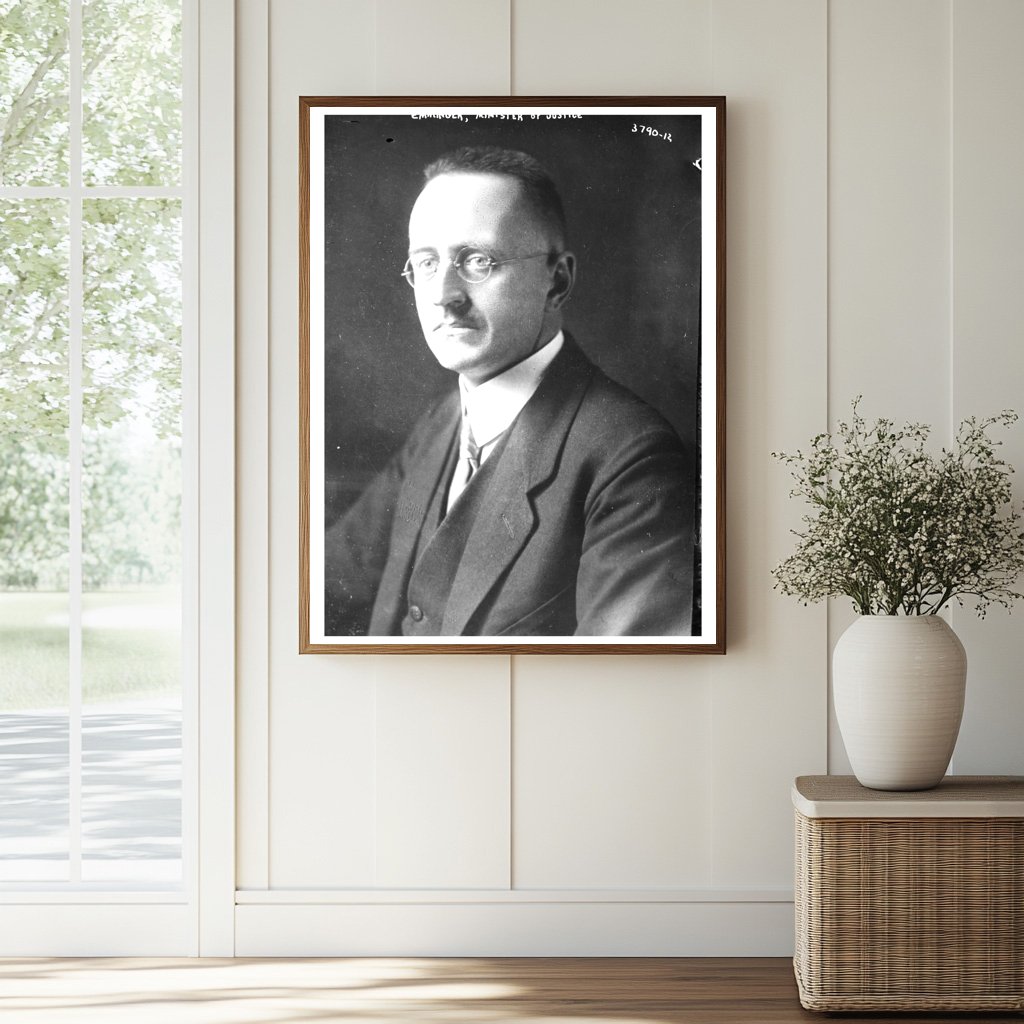 Historic Emminger, Minister of Justice, 1/24/24 Print, Vintage Art