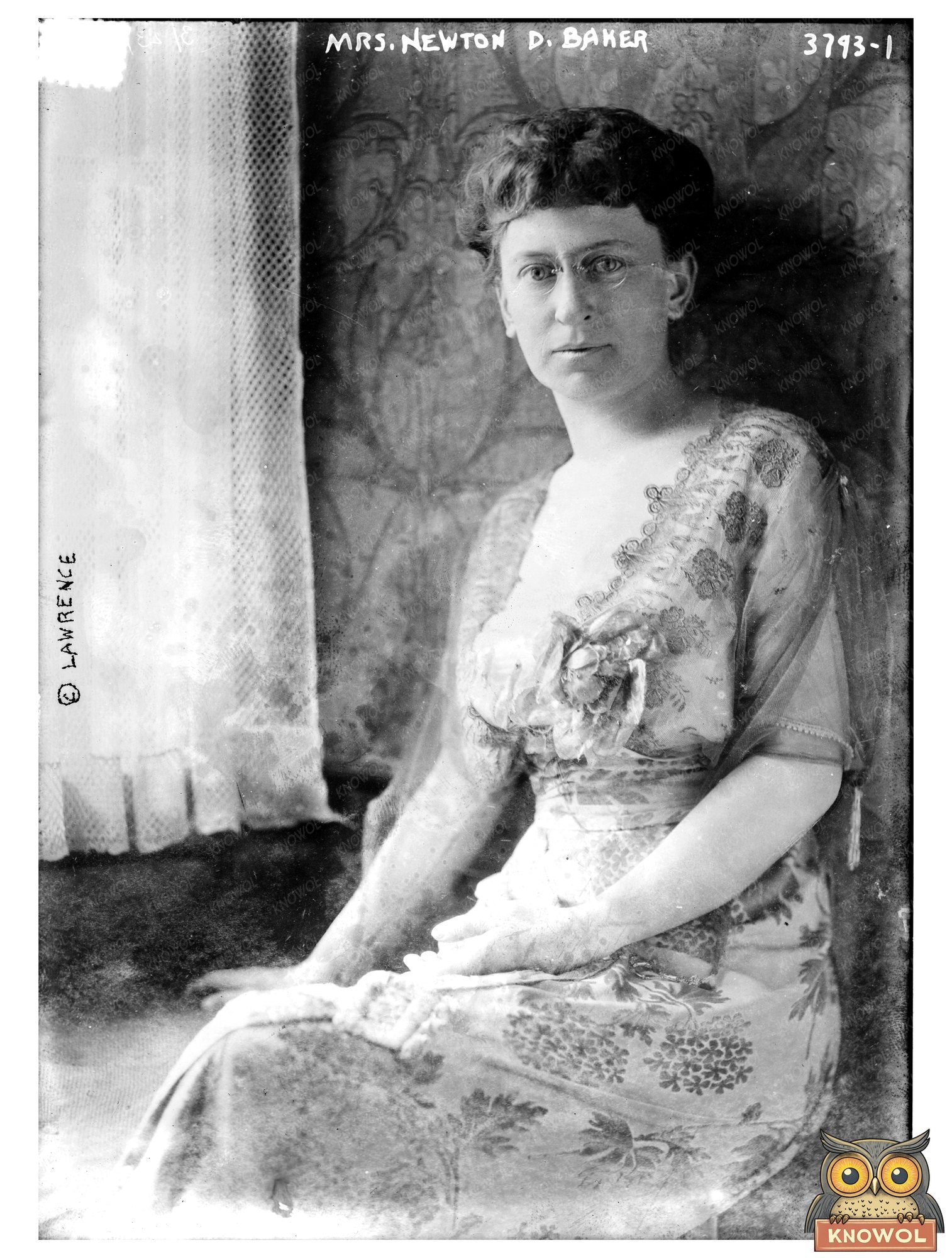 Historic Mrs. Newton D. Baker Print, Vintage Art