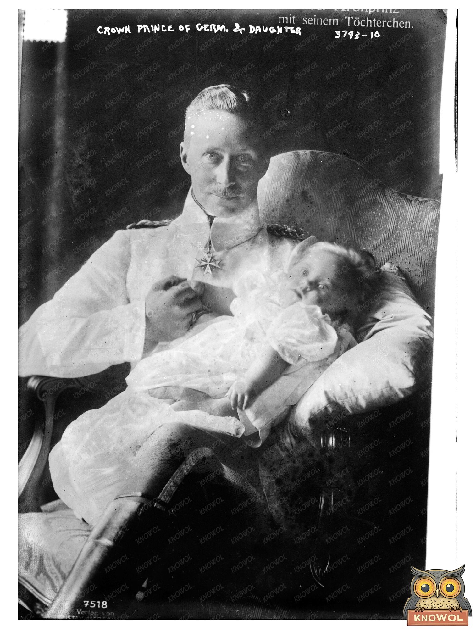 Historic Crown Prince of Germ. [i.e., Germany] & daughter Print, Vintage Art