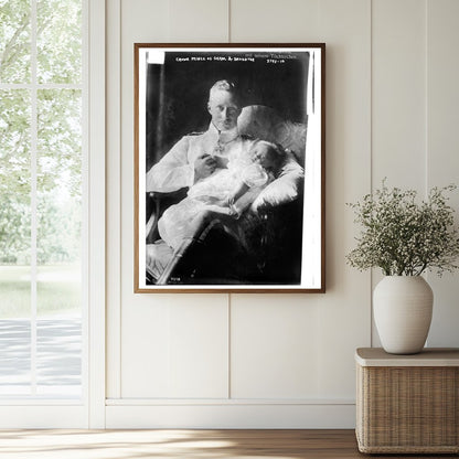 Historic Crown Prince of Germ. [i.e., Germany] & daughter Print, Vintage Art