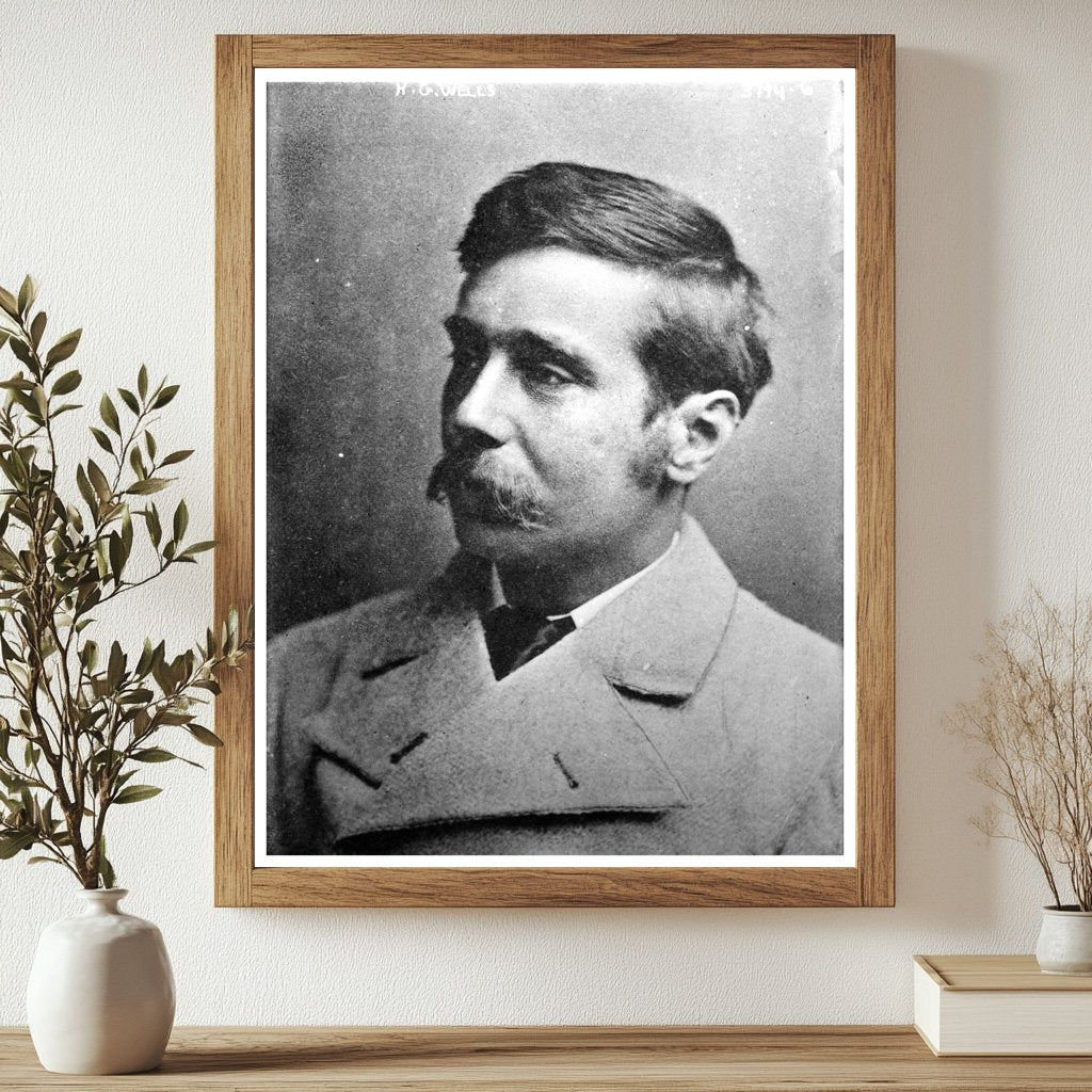 Historic H.G. Wells Print, Vintage Art