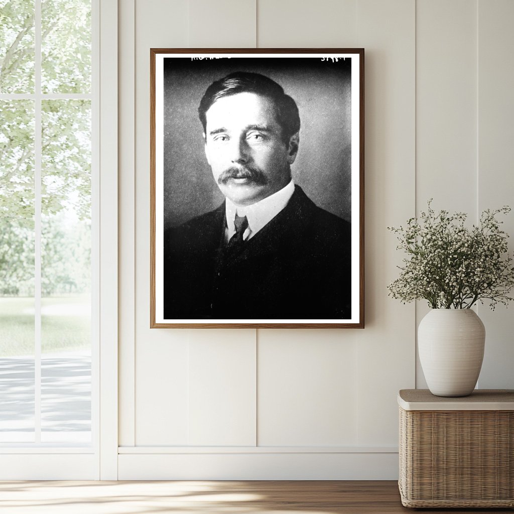 Historic H.G. Wells Print, Vintage Art