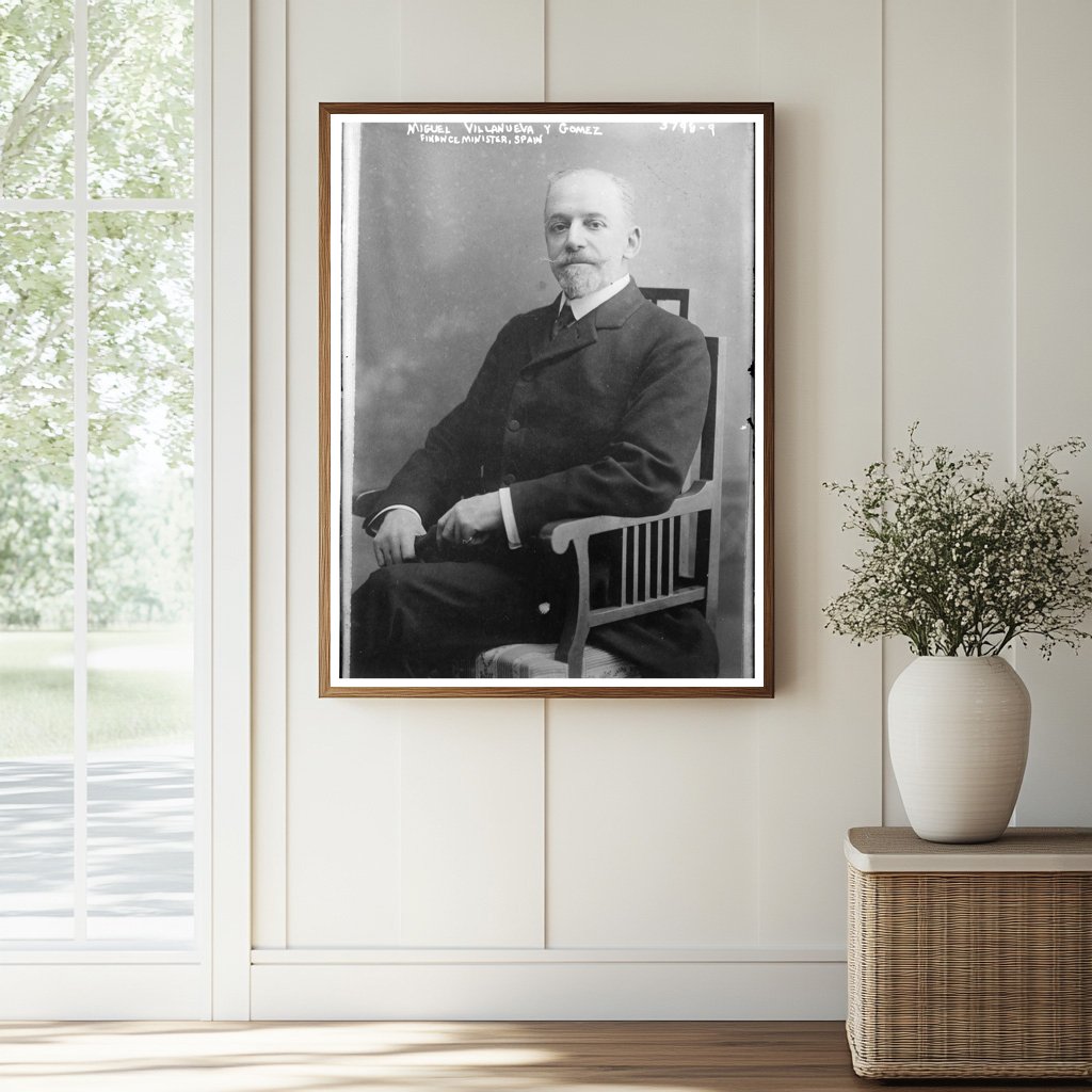 Historic Miguel Villanueva y Gomez, Finance Minister, Spain Print, Vintage Art