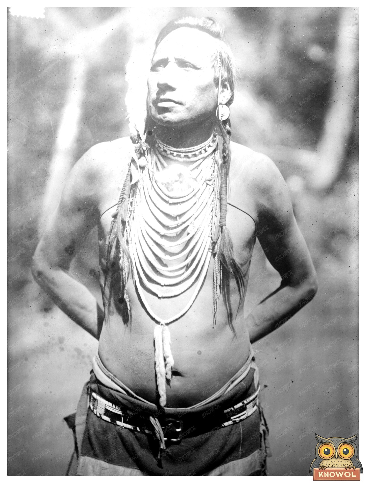 Historic [American Indian] Chief Stabbed-By-Mistake Print, Vintage Art