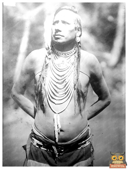 Historic [American Indian] Chief Stabbed-By-Mistake Print, Vintage Art