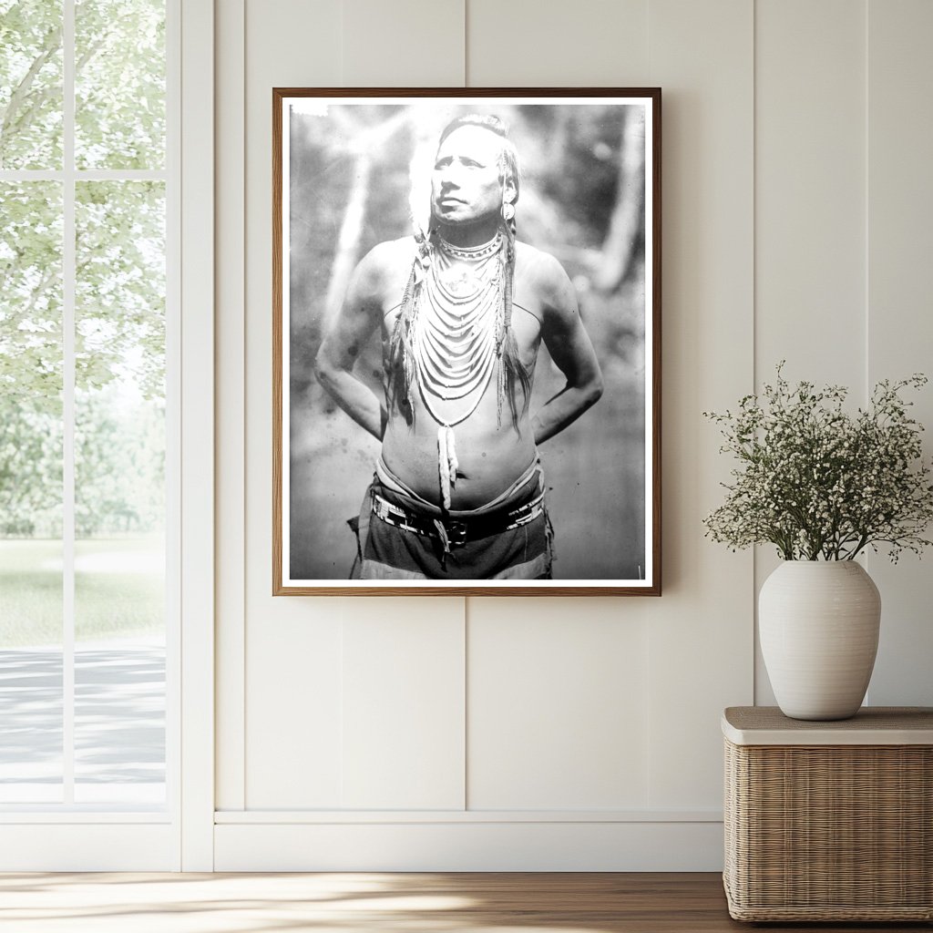 Historic [American Indian] Chief Stabbed-By-Mistake Print, Vintage Art
