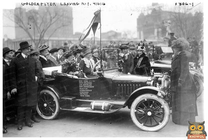 Golden Flyer Takes Flight from New York, 1916