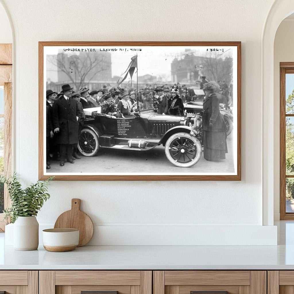 Golden Flyer Takes Flight from New York, 1916