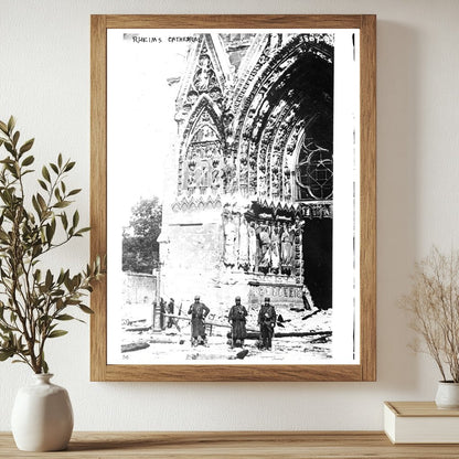 Historic Rheims Cathedral Print, Vintage Art