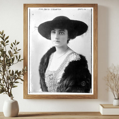 Historic Mrs. David Crompton Print, Vintage Art