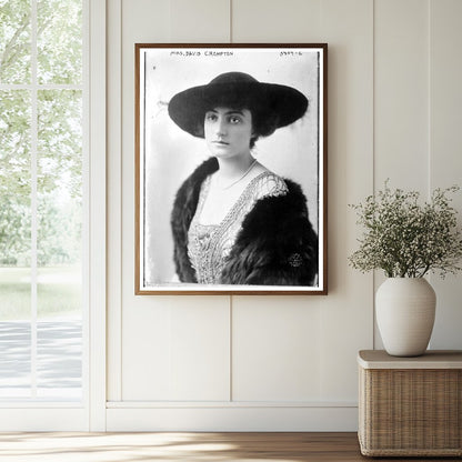 Historic Mrs. David Crompton Print, Vintage Art